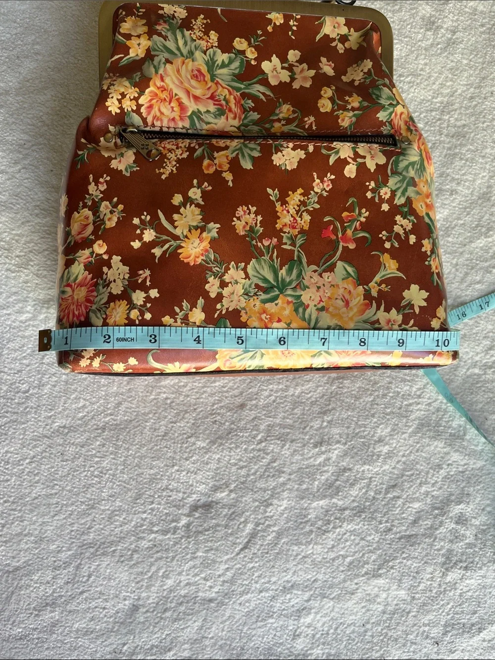 Patricia Nash Crossbody Bag Botanical Leather Kiss Lock Frame